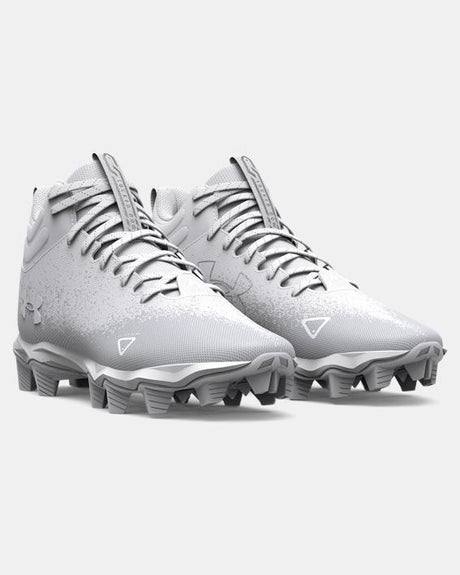Under Armour Men's UA Spotlight Franchise RM 2.0 Football Cleat - White/Metallic Silver White/Metallic Silver