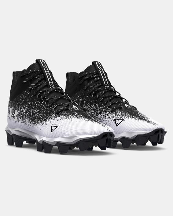 Under Armour Kids' UA Spotlight Franchise RM 2.0 Jr. Wide Football Cleat - Black/White Black/White