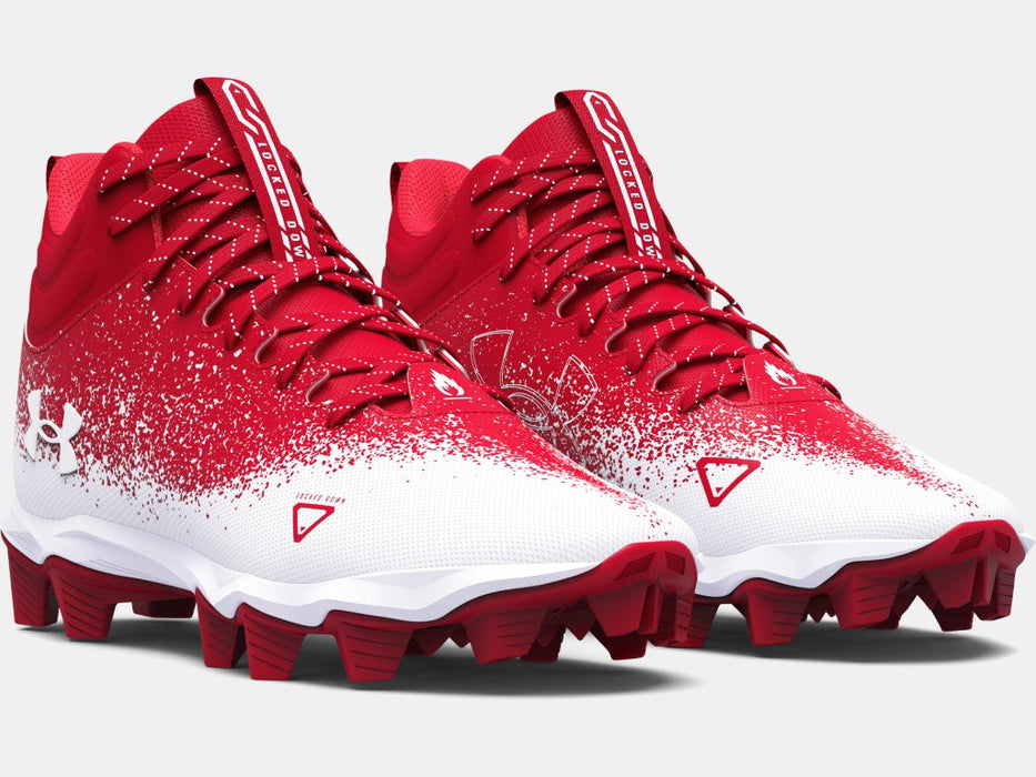 Under Armour Kids' UA Spotlight Franchise RM 2.0 Jr. Football Cleat - Red/White Red/White