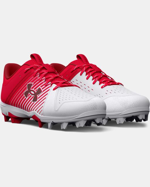 Under Armour Men's UA Leadoff Low RM Baseball Cleat - Red/White/Stadium Red Red/White/Stadium Red