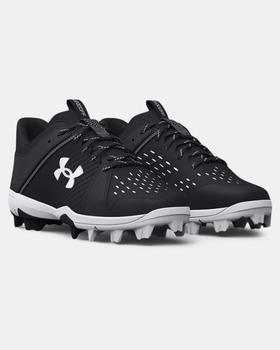 Under Armour Kids' UA Leadoff Low RM Jr. Baseball Cleat - Black/White Black/White