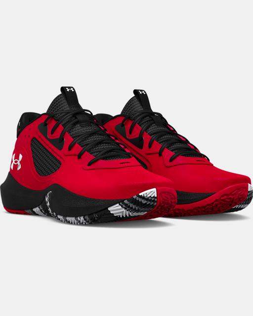 Under Armour Unisex Adults' UA Lockdown 6 Basketball Shoe - Red/Black/White Red/Black/White