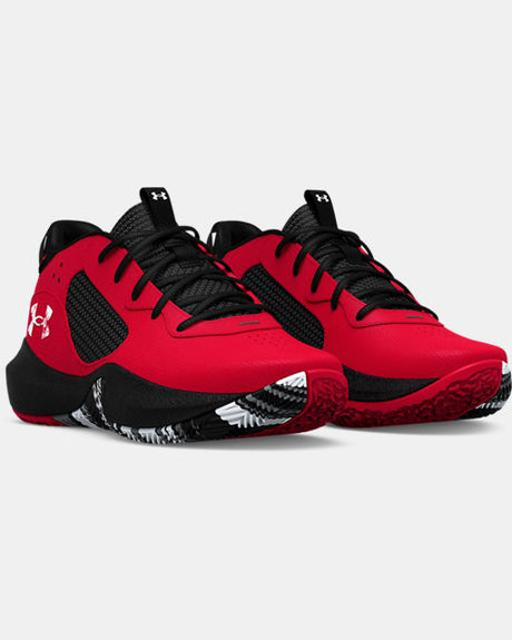 Under Armour Kids' Pre-School UA Lockdown 6 Basketball Shoe - Red/Black/White Red/Black/White