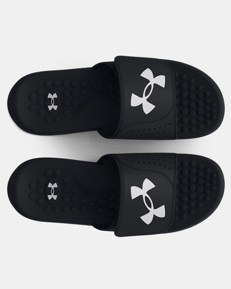 Under Armour Men's UA Ignite 7 Pro Slide Sandal - Black/Black/White Black/Black/White