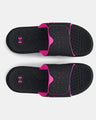 Under Armour Women's UA Ignite 7 Pro Slide Sandal - Black/Rebel Pink Black/Rebel Pink