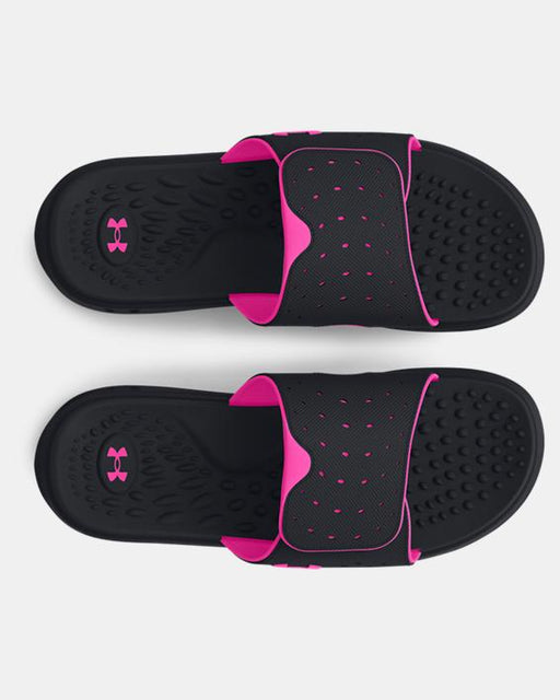 Under Armour Women's UA Ignite 7 Pro Slide Sandal - Black/Rebel Pink Black/Rebel Pink