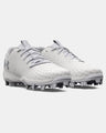 Under Armour Women's UA Glyde 2 RM Softball Cleat - White/Metallic Silver White/Metallic Silver