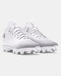 Under Armour Men's UA Spotlight Franchise 4.0 RM Football Cleat - White/Metallic Silver White/Metallic Silver