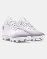 Under Armour Men's UA Spotlight Franchise 4.0 RM Football Cleat - White/Metallic Silver White/Metallic Silver