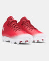 Under Armour Men's UA Spotlight Franchise 4.0 RM Football Cleat - Red/White Red/White