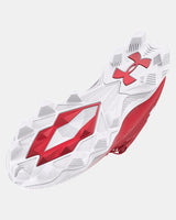 Under Armour Men's UA Spotlight Franchise 4.0 RM Football Cleat - Red/White Red/White