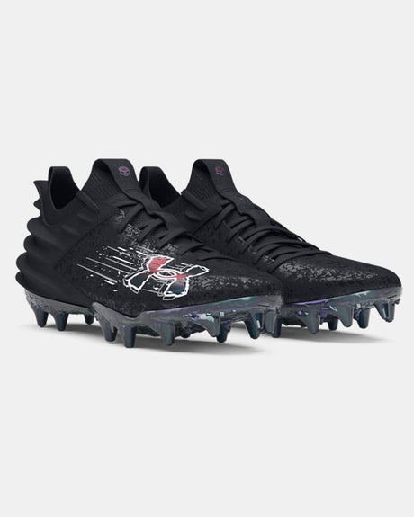 Under Armour Men's UA Blur 2 MC Suede Football Cleat - Black/Mod Gray Black/Mod Gray