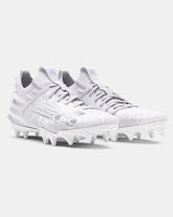 Under Armour Men's UA Blur 2 MC Suede Football Cleat - White/Metallic Silver White/Metallic Silver