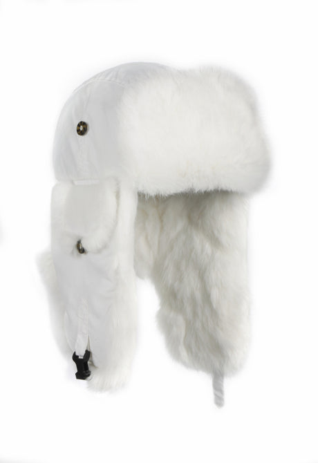 Mad Bomber Supplex Bomber - White with White Rabbit Fur White