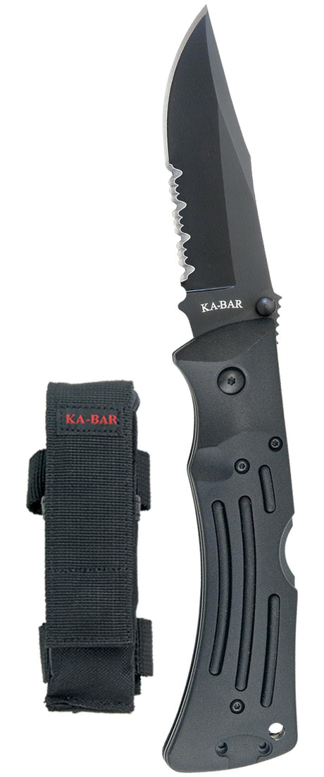 KA-BAR Black Mule Folding Knife - Serrated Blk serr