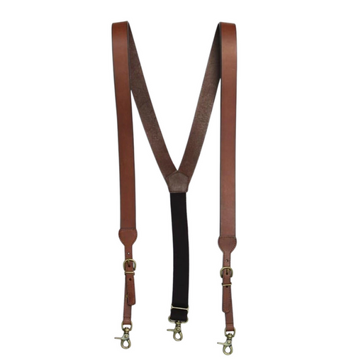 Nocona Mens HDXtreme Smooth Leather Gallus Suspenders - Brown Brown