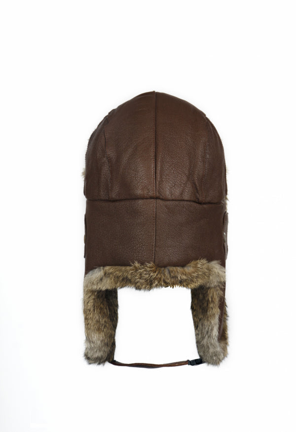 Mad Bomber Leather Bomber - Hickory with Brown Fur Hickory