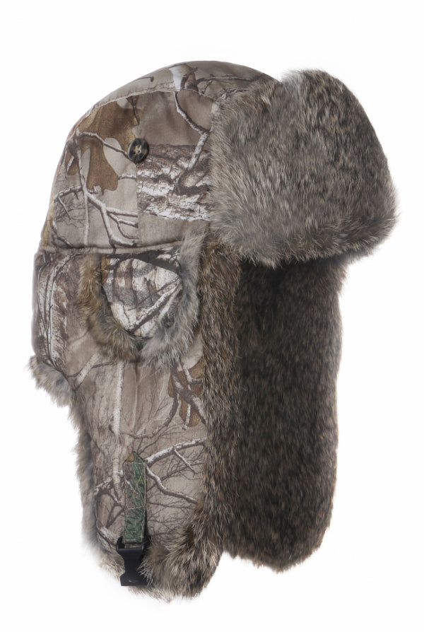 Mad Bomber Ripstop Bomber - Realtree Camo with Brown Rabbit Fur Realtree Camo