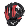 MIZUNO Prospect Series 10in PowerClose Baseball Glove RH Black-Red Black/red