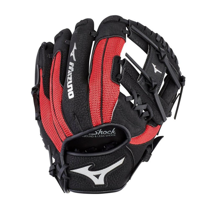 MIZUNO Prospect Series 10in PowerClose Baseball Glove RH Black-Red Black/red