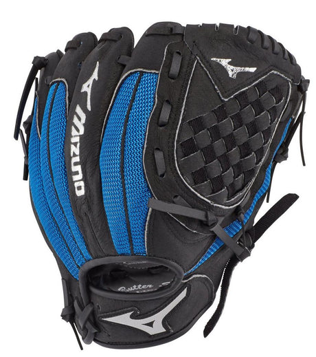 MIZUNO Prospect Series 10.5in PowerClose Baseball Glove LH Black-Royal Black/royal