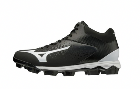 Mizuno Select Nine TPU Mid Molded Baseball Cleat - Black/White Black/White