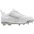 Mizuno Women's Sweep 6 Low Softball Cleat - White White