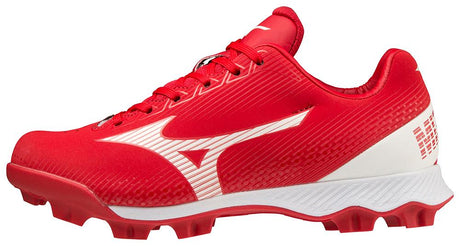 Mizuno Wave Lightrevo Tpu Junior Molded Low Baseball Cleat Red white