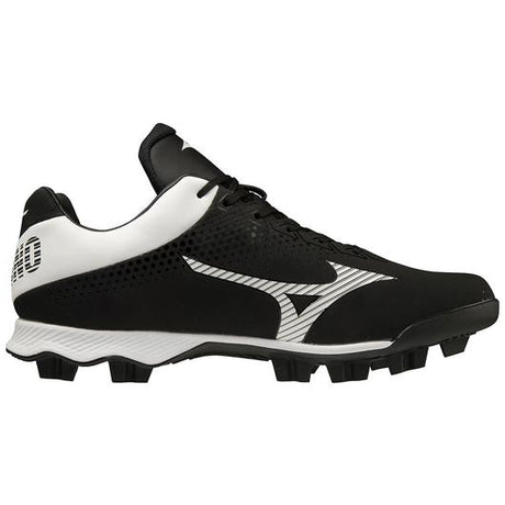 Mizuno Men's Wave Lightrevo TPU Molded Low Baseball Cleat - Black/White Black/White