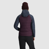 Outdoor Research Women's Transcendent Down Hoodie - Dark Navy/Amethyst Dark Navy/Amethyst