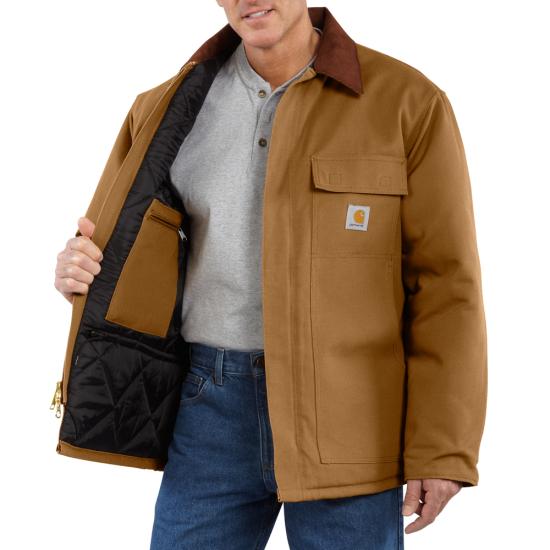 Men's Loose Fit Firm Duck Insulated Traditional Coat