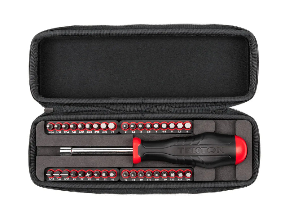 Tekton 37-Piece 1/4 Inch Bit Driver and Bit Set with Case