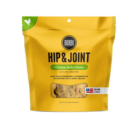 BIXBI Pet Hip & Joint Jerky Treats for Dogs - Chicken Recipe - 5oz / 12oz Chicken