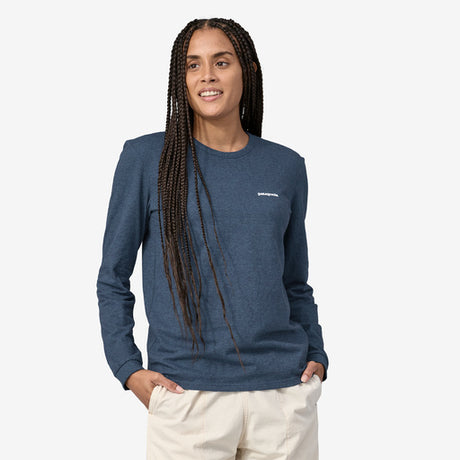 Patagonia Women's Long-Sleeved P-6 Logo Responsibili-Tee Utility Blue