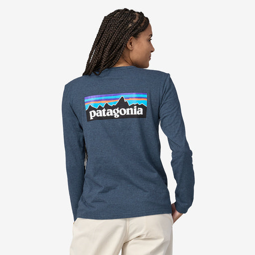 Patagonia Women's Long-Sleeved P-6 Logo Responsibili-Tee Utility Blue