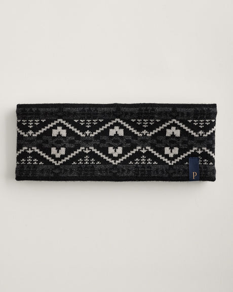 Pendleton Fleece-lined Merino Headband 4 corners blk