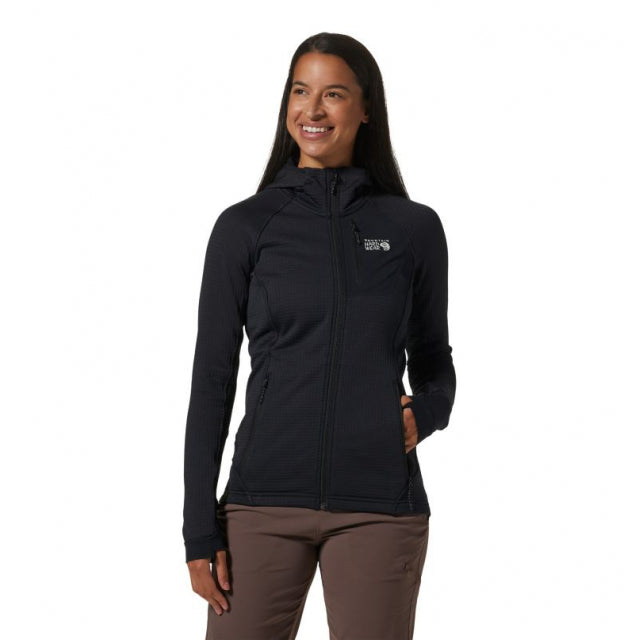 Mountain Hardwear Women's Polartec Power Grid Full Zip Hoody Black