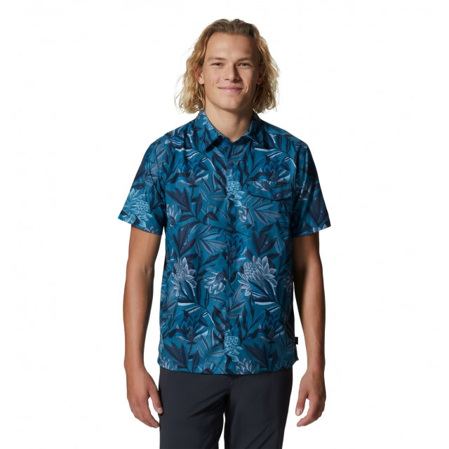 Mountain Hardwear Men's Shade Lite Short Sleeve Shirt Caspian Tropicali Print