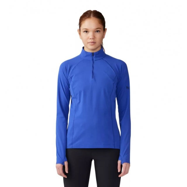 Mountain Hardwear Women's Mountain Stretch 1/2 Zip Blue Print