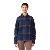 Mountain Hardwear Women's Plusher Long Sleeve Shirt Dark Zinc Plaid Print