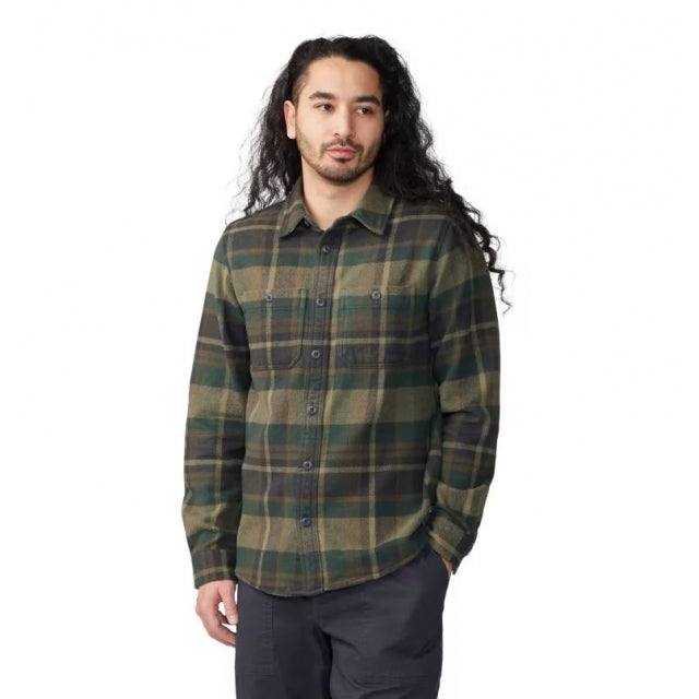 Mountain Hardwear Men's Plusher Long Sleeve Shirt Black Spruce Amsterdam Plaid