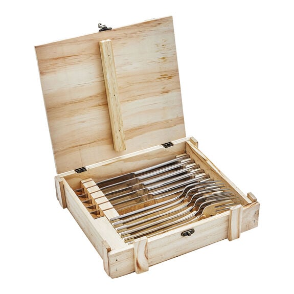 Zwilling 12-Piece Steak Dinner Stainless Steel Steak Knife Set in Wood Presentation Box