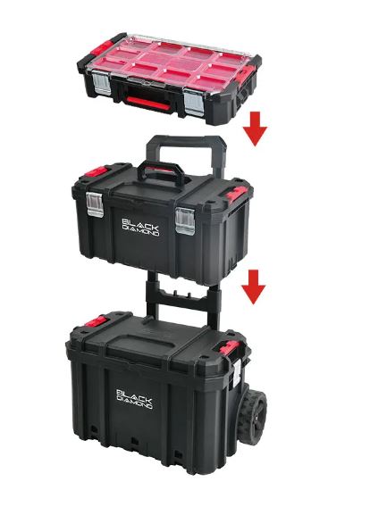 Black Diamond 3 Piece Modular Rolling Toolbox Set