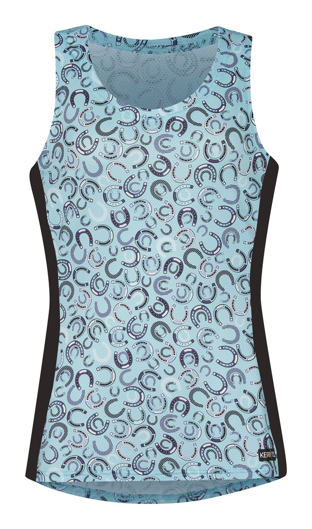 Kerrits Equestrian Apparel Ice Fil Tank Top Lucky Ride Calypso Blue