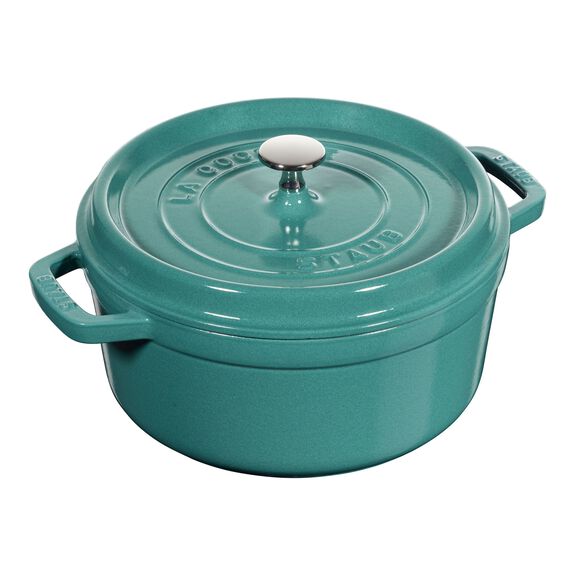 Staub 4 Qt Round Cocotte Turquoise