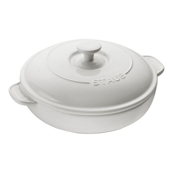 Staub 8-inch Round Covered Brie Baker White