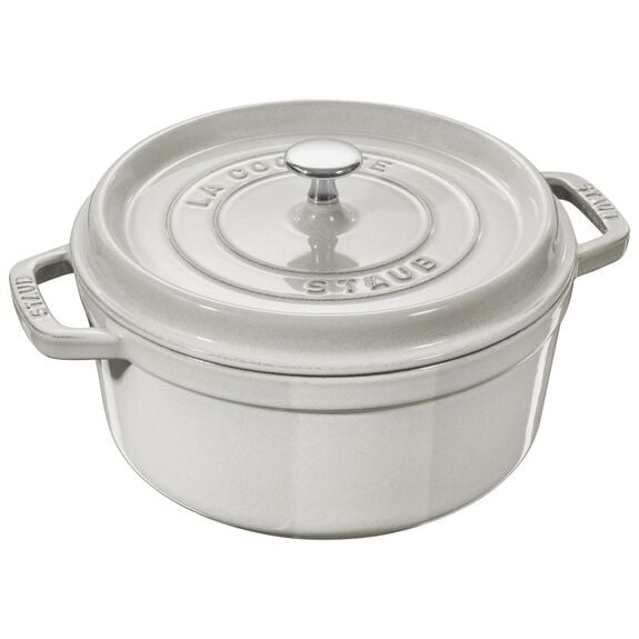 Staub 5.5 Qt Round Cocotte White Truffle