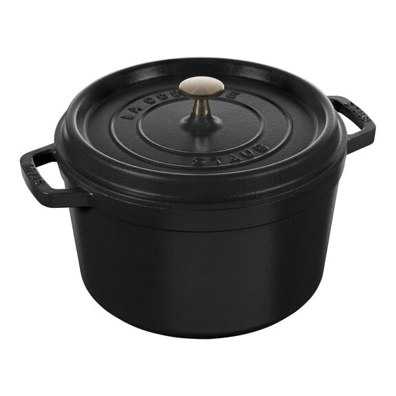 Staub 5 Qt Round Tall Cocotte Black Matte