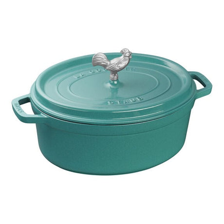 Staub 5.75 Qt Oval Coq Au Vin Cocotte Turquoise