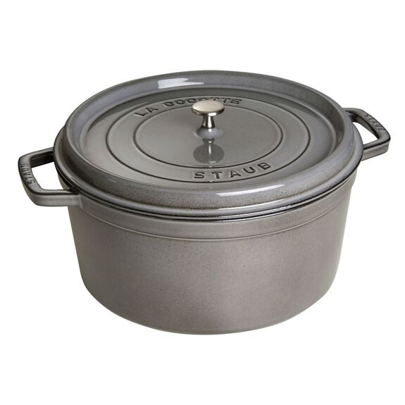 Staub 13.25 Qt Round Cocotte Graphite Grey